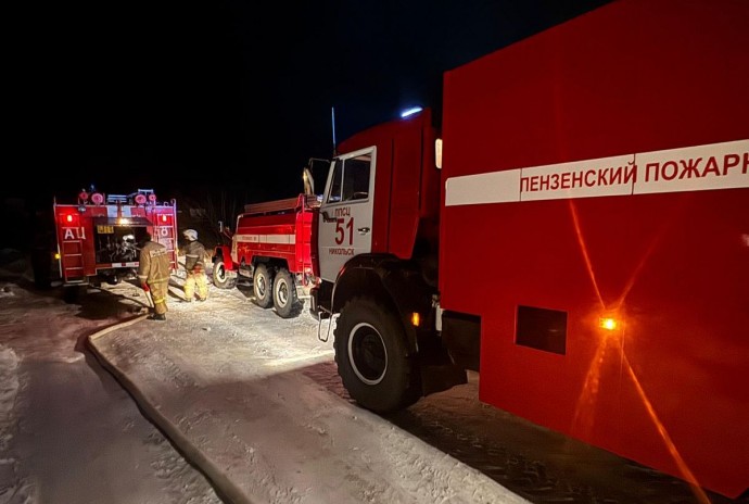 Пензенские спасатели помогли потушить пожар в Никольске