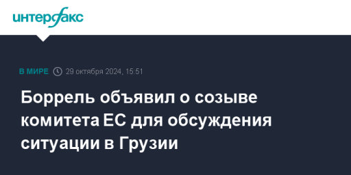 Боррель объявил о созыве комитета ЕС для обсуждения ситуации в Грузии