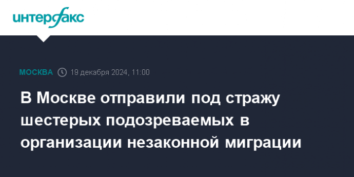 В Москве отправили под стражу шестерых подозреваемых в организации незаконной миграции