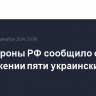 Минобороны РФ сообщило об уничтожении пяти украинских БПЛА