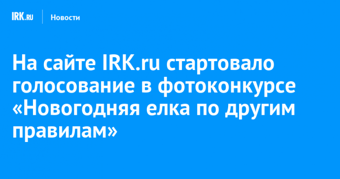 На сайте IRK.ru стартовало голосование в фотоконкурсе «Новогодняя елка по другим правилам»