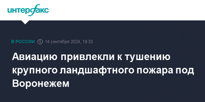 Авиацию привлекли к тушению крупного ландшафтного пожара под Воронежем