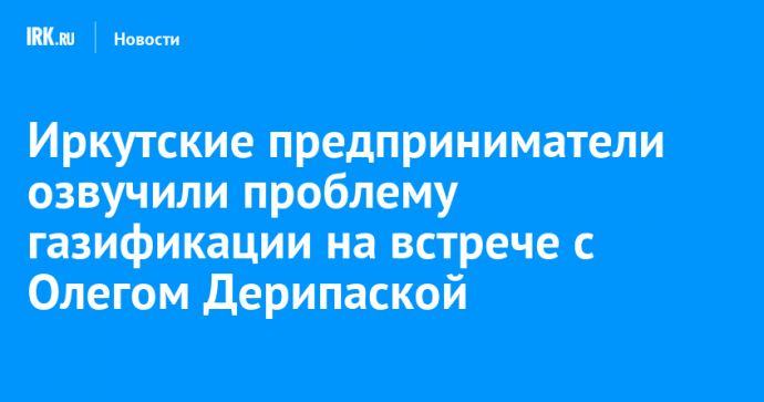 Иркутские предприниматели озвучили проблему газификации на встрече с Олегом Дерипаской