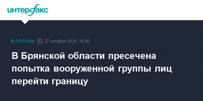 В Брянской области пресечена попытка вооруженной группой лиц перейти границу