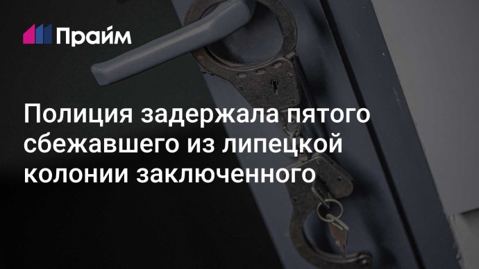 Полиция задержала пятого сбежавшего из липецкой колонии заключенного