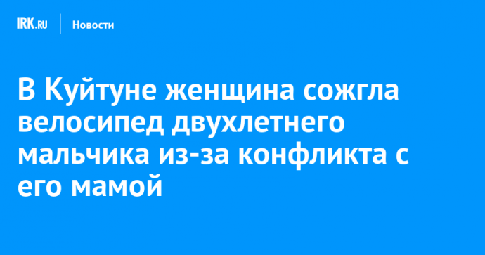 В Куйтуне женщина сожгла велосипед двухлетнего мальчика из-за конфликта с его мамой