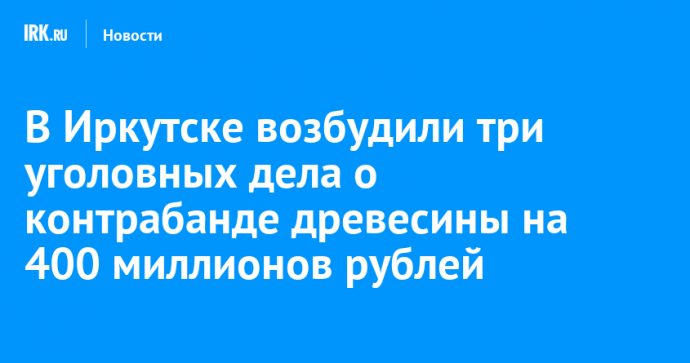 В Иркутске возбудили три уголовных дела о контрабанде древесины на 400 миллионов рублей