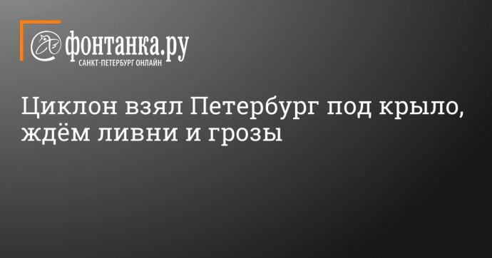 Циклон взял Петербург под крыло, ждём ливни и грозы