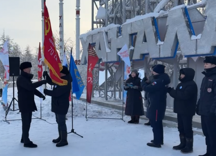 Эстафета Знамени Победы достигла Хангаласского района Якутии