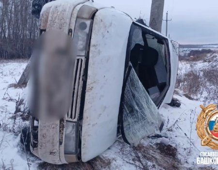 В Башкирии водитель опрокинул авто в кювет и погиб