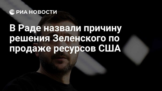 В Раде назвали причину решения Зеленского по продаже ресурсов США