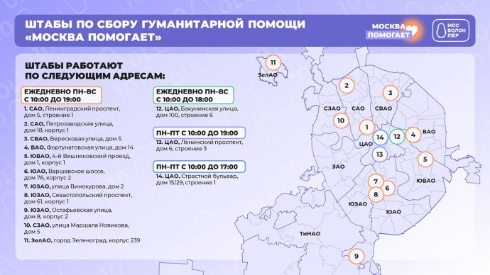 В Москве продолжается сбор необходимых вещей пострадавшим в Курской области