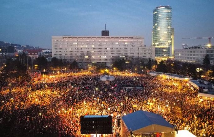 Акции протеста против правительства Фицо прошли в городах Словакии