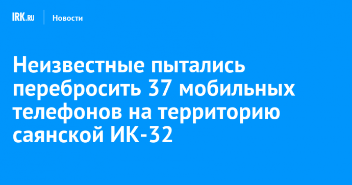 Неизвестные пытались перебросить 37 мобильных телефонов на территорию саянской ИК-32