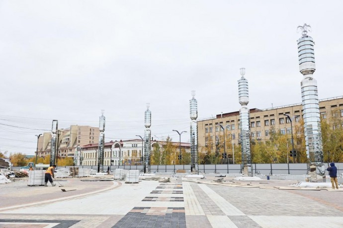 Благоустройство площади Ленина в Якутске завершится в начале октября