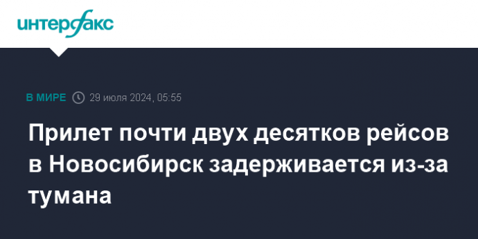 Прилет почти двух десятков рейсов в Новосибирск задерживается из-за тумана