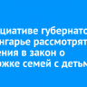 По инициативе губернатора в Приангарье рассмотрят изменения в закон о поддержке семей с детьми