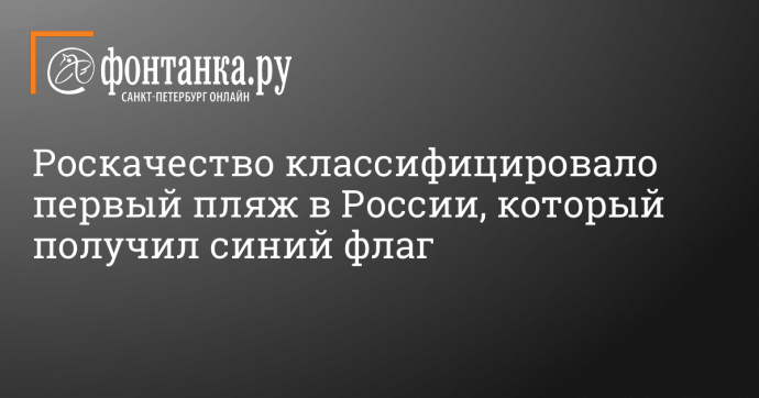 Роскачество классифицировало первый пляж в России, который получил синий флаг