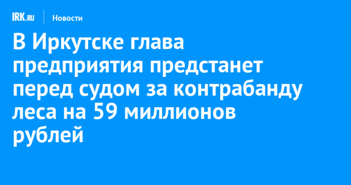 В Иркутске глава предприятия предстанет перед судом за контрабанду леса на 59 миллионов рублей