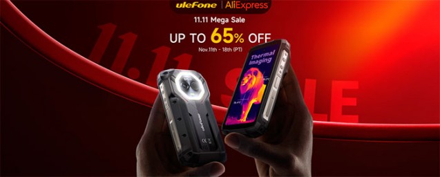 В рамках распродажи 11.11 Mega Sale на AliExpress компания Ulefone предлагает скидки до 65%