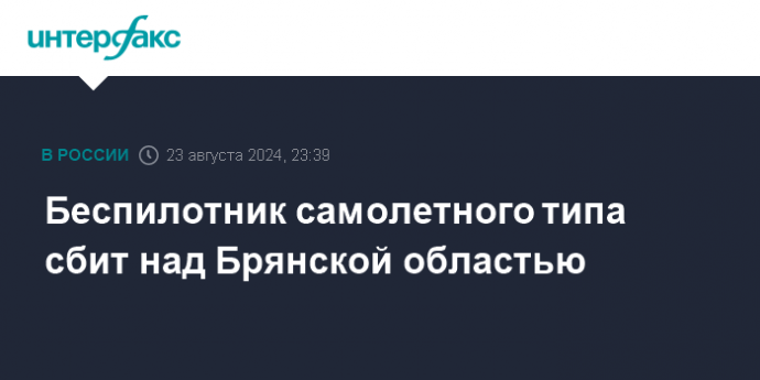 Беспилотник самолетного типа сбит над Брянской областью