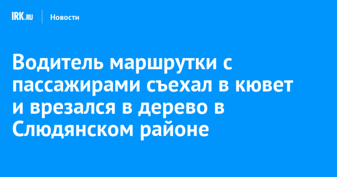 Водитель маршрутки с пассажирами съехал в кювет и врезался в дерево в Слюдянском районе