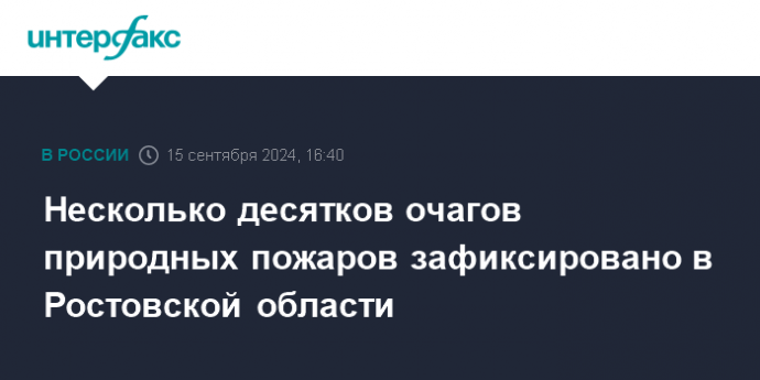 Несколько десятков очагов природных пожаров зафиксировано в Ростовской области