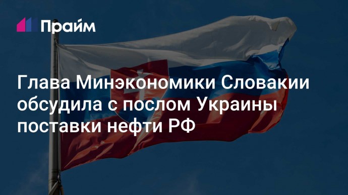 Глава Минэкономики Словакии обсудила с послом Украины поставки нефти РФ