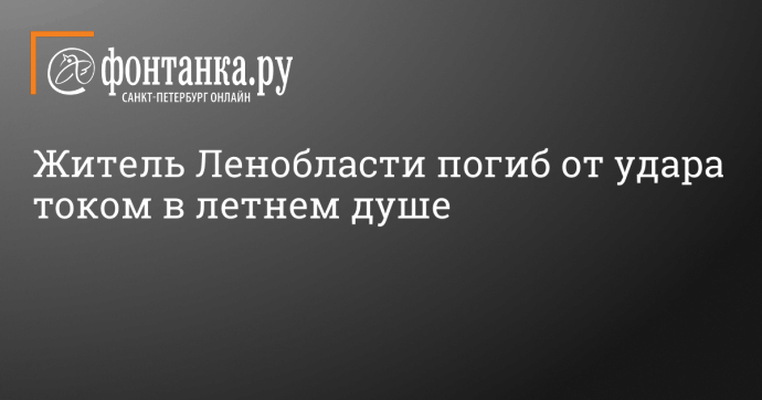 Житель Ленобласти погиб от удара током в летнем душе