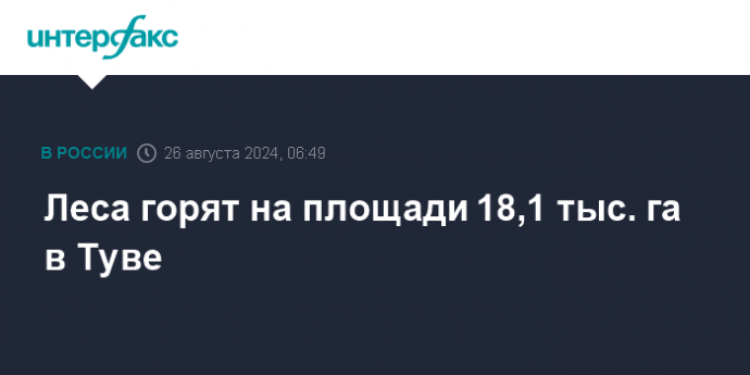 Леса горят на площади 18,1 тыс. га в Туве