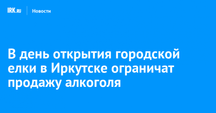 В день открытия городской елки в Иркутске ограничат продажу алкоголя