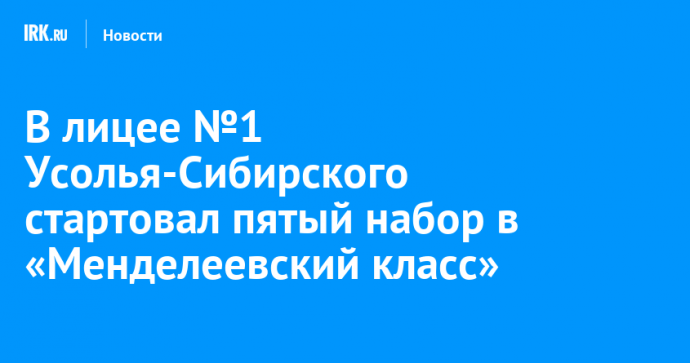 В лицее №1 Усолья-Сибирского стартовал пятый набор в «Менделеевский класс»