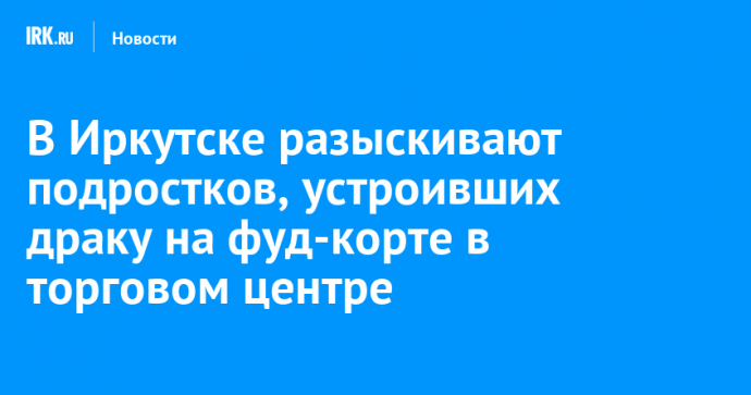 В Иркутске разыскивают подростков, устроивших драку на фуд-корте в торговом центре