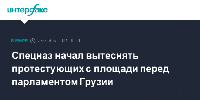 Спецназ начал вытеснять протестующих с площади перед парламентом Грузии