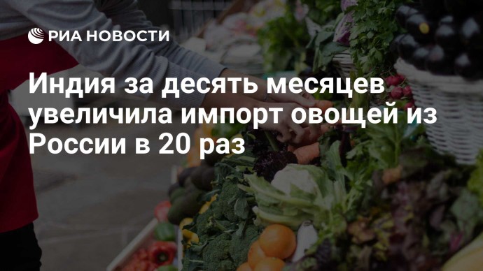 Индия за десять месяцев увеличила импорт овощей из России в 20 раз