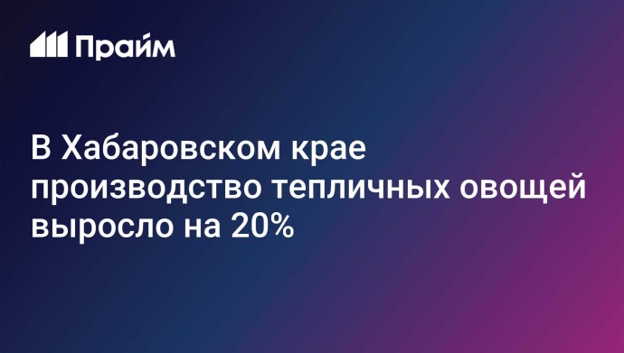 В Хабаровском крае производство тепличных овощей выросло на 20%