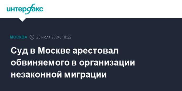 Суд в Москве арестовал обвиняемого в организации незаконной миграции