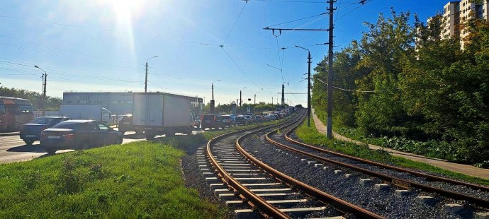 В Туле на Павшинском мосту образовалась большая пробка