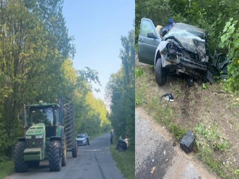 В Мордовии водитель ВАЗ-217030 врезался в трактор «Джон Дир», пострадали двое