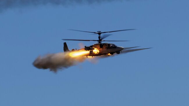 Экипаж Ка-52М уничтожил бронетехнику ВСУ в Курской области