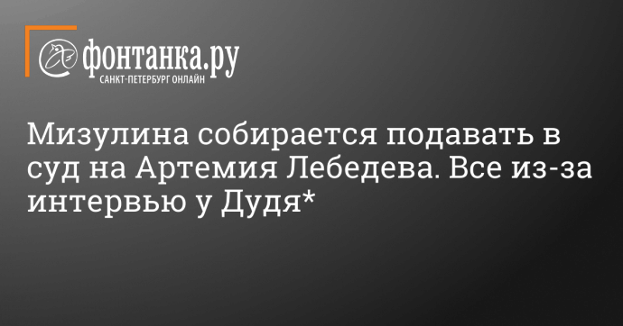 Мизулина собирается подавать в суд на Артемия Лебедева. Все из-за интервью у Дудя*