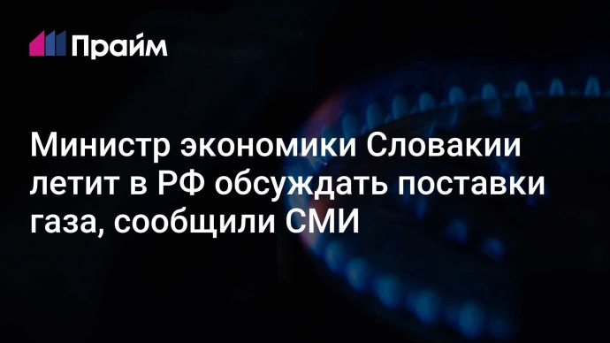 Министр экономики Словакии летит в РФ обсуждать поставки газа, сообщили СМИ