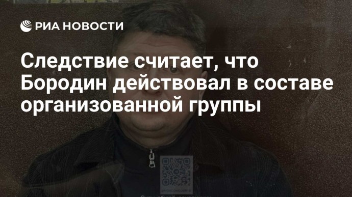 Следствие считает, что Бородин действовал в составе организованной группы