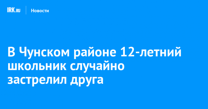 В Чунском районе 12-летний школьник случайно застрелил друга