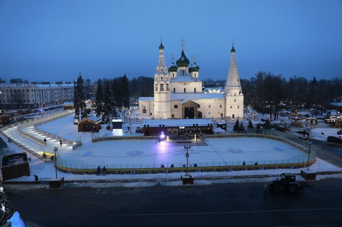 Гавный каток региона открыли на Советской площади в Ярославле