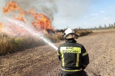 В Орловской области тушили сухую траву на площади в 3,5 гектара