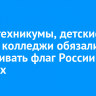 Вузы, техникумы, детские сады и колледжи обязали вывешивать флаг России на зданиях