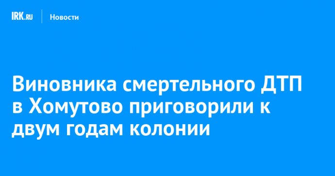 Виновника смертельного ДТП в Хомутово приговорили к двум годам колонии