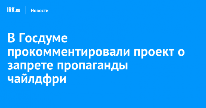 В Госдуме прокомментировали проект о запрете пропаганды чайлдфри