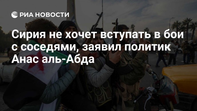 Сирия не хочет вступать в бои с соседями, заявил политик Анас аль-Абда